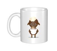YYHHAOFA Tasse en céramique avec inscription « Little Sheep Tasting Coffee Prints » pour cappuccino, latte, céréales, yaourt, lait, boissons chaudes ou froides, four à micro-ondes