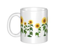 YYHHAOFA Tasse en céramique avec motif tournesols chase the sun pour cappuccino, latte, céréales, yaourt, lait, boissons chaudes ou froides, four à micro-ondes