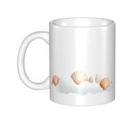 YYHHAOFA Tasse en céramique avec motifs coquillages sur les nuages pour cappuccino, latte, céréales, yaourt, lait, boissons chaudes ou froides, four à micro-ondes