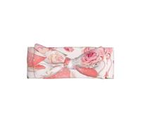 YYHHAOFA Tasses à thé avec roses romantiques shabby imprimé nœud bébé - Bandeau doux et extensible en nylon Spandex pour nouveau-nés 0-6 mois - Cadeau idéal pour la douche
