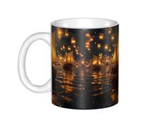 YYHHAOFA Tasses en céramique imprimées avec lumières sur un voilier pour cappuccino, latte, céréales, yaourt, lait, boissons chaudes ou froides Four à micro-ondes