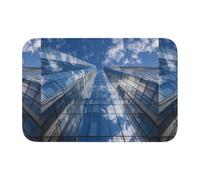 YYHHAOFA The Blue Sky on The Glass Curtain Pattern Crystal Velvet Lock Edge Tapis de sol, tapis de chambre, salon, dortoir, décoration de la maison