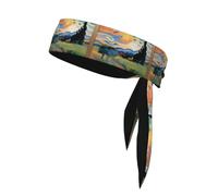 YYHHAOFA The Dawn Under Oil Painting Foulard de sport, absorbant la transpiration et respirant, bandeau de mouvement, foulard double face