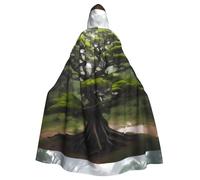 YYHHAOFA The Dense Sycomore Tree Pattern Halloween Adulte Cape à Capuche Hommes et Femmes Vêtements Manteau Jeu de rôle