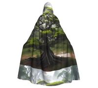 YYHHAOFA The Dense Sycomore Tree Pattern Halloween Adulte Cape à Capuche Hommes et Femmes Vêtements Manteau Jeu de rôle