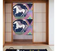 YYHHAOFA The Illusion of Unicorn Lot de 2 rideaux en tissu lisse et infroissable 86,4 x 142,2 cm