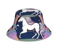 YYHHAOFA The Illusion of Unicorn Print Chapeau cloche réfléchissant léger, respirant et pliable pour homme et femme Noir