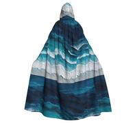 YYHHAOFA The Ocean With Distinct Layers Pattern Halloween Adulte Cape à capuche Hommes et femmes Vêtements Manteau Jeu de rôle