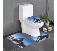 YYHHAOFA The Stone on The Mountain Top Lot de 3 tapis de sol pour salle de bain, tapis de douche, antidérapant, séchage rapide