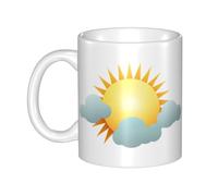 YYHHAOFA The Waking Sun Prints Mug en céramique pour cappuccino, latte, céréales, yaourt, lait, boissons chaudes ou froides Four à micro-ondes