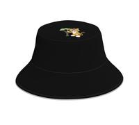 YYHHAOFA Tiger Cub Cutting Trees Picture Chapeau bob réfléchissant pour homme et femme Noir