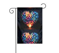 YYHHAOFA Torche colorée en forme de cœur imprimé pour drapeau de jardin extérieur décoration double face 30,5 x 45,7 cm