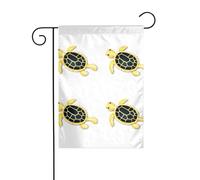 YYHHAOFA Tortue en verre noir et doré imprimé mât de drapeau extérieur cour décoration double face 30,5 x 45,7 cm