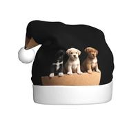 YYHHAOFA Trois chiots sur une balle d'équilibre, chapeau de Noël pour adulte pour homme et femme, vêtements bandeau pour les occasions festives