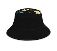 YYHHAOFA Twinkling Stars on Earth Picture Chapeau bob réfléchissant pour homme et femme Noir