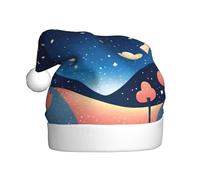 YYHHAOFA Un chapeau de Noël imprimé à flanc de colline couvert de nuages pour adulte, bord doux et moelleux, léger et confortable