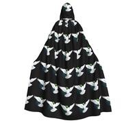 YYHHAOFA White Dove In Front Of The Earth Pattern Halloween Cape à capuche pour homme et femme Vêtement de cheminée Jeu de rôle
