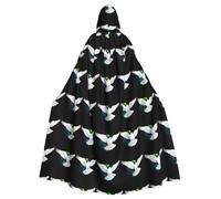 YYHHAOFA White Dove In Front Of The Earth Pattern Halloween Cape à capuche pour homme et femme Vêtement de cheminée Jeu de rôle