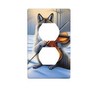 YYHHAOFA Wild Wolf Talks About Guitar Panneau mural décoratif durable et adapté pour interrupteur 11,4 x 7 cm