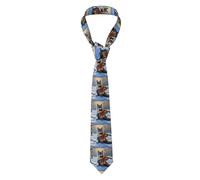 YYHHAOFA Wild Wolf Talks About Guitar Picture Cravate pour homme pour le travail, le travail, les anniversaires, les mariages, les fêtes, les banquets Entretien facile 145 x 7,9 cm