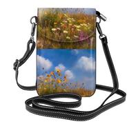 YYHHAOFA Wildflowers On The Prairie Pattern Petit sac à bandoulière en cuir pour femme, imperméable et durable