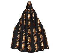 YYHHAOFA Worried Tiger Mom Pattern Halloween Adulte Cape à capuche Vêtements pour hommes et femmes Manteau Jeu de rôle