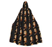 YYHHAOFA Worried Tiger Mom Pattern Halloween Adulte Cape à capuche Vêtements pour hommes et femmes Manteau Jeu de rôle