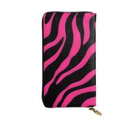 YYHHAOFA Zebra Tiger Leopard Portefeuille long en cuir avec tampon rose : confortable, léger, imperméable, durable 19 x 10,5 cm, noir, taille unique, Noir , Taille unique