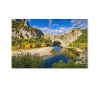 YYHMKBYY 5D Diamant Peinture Kit,Arc Naturel sur la rivière au Pont d'arc en Ardèche, France,Diamond Painting Kit Pour Adultes Strass DéCoration Murale De Bar(30x40cm)-C34