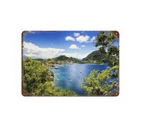 YYHMKBYY Baie de Terre-de-Haut, îles des Saintes, Guadeloupe，Vintage Métal Signe D'Étain pour la Maison Cuisine Ferme Jardin Garage Décoration Murale(15x30cm 6x12 inch-276