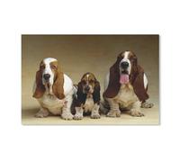 YYHMKBYY，Basset Hound, Trois Chiens，Puzzles pour Adultes 1000 Pièces Puzzles pour Adultes pour Enfants Puzzle en Bois Ados Jeux Éducatifs Anti-Stress Jouet Cadeau（75x50cm）-145
