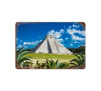 YYHMKBYY Chichen Itza, Un des Sites archéologiques Les Plus visités, Mexique，Panneau en métal - Plaque murale pour maison, bar, café, salle de jeux, garage(15x30cm 6x12 inch-57