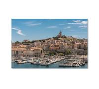 YYHMKBYY Diamant Peinture Photos 5D DIY Diamant Point De Croix,Vieux Port de Marseille,DIY Diamant Broderie Décoration Murale(30x40cm)-A9