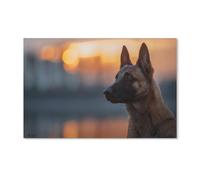 YYHMKBYY Diamond Painting Point De Croix Diamant Broderie,Chien Berger Belge Malinois,Motifs Complet DIY 5D Diamant Rond Peinture Strass Mosaïque Décoration(40x50cm)-D95
