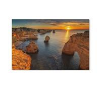 YYHMKBYY Diamond Painting,Portugal, Algarve, Paysage près de Praia da Marinha,Ronde 5D Diamant Broderie Diamant Orchidée Papillon Image De Strass Kits Point De Croix Mosaïque De Diamants(40x50cm)-C46