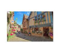 YYHMKBYY DIY Diamond Painting,Vieilles Maisons dans la Ville de Dinan, Bretagne,5D Broderie Diamant Painting Kit Complet Point De Croix Strass Broderie Craft pour Home Décoration Murale(40x50cm)-C12
