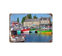 YYHMKBYY Panneau Métal Vintage,Paimpol, Bretagne, France,Décoration Murale Rétro Plaque Fer Décoration Murale à Suspendre Cadeau pour Salon,Maison,Cuisine,Bar,Café,Jardin,Pub(30x40cm 12x16 inch-247