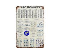 YYHMKBYY Panneau métallique Guide des Techniques de Judo, affiche de connaissances du Judo, Plaque de décoration murale pour la maison, le Club et le bureau(30x40cm 12x16 inch-480