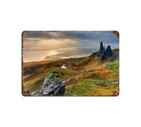 YYHMKBYY Plaque en métal，Paysage Ecosse Isle of Skye，Pour maison, cuisine, bar, café, club, grotte(15x30cm 6x12 inch-11