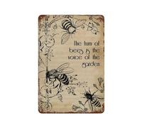YYHMKBYY Plaque en métal « The Hum Of Bees Is The Voice Of The Garden » - Rétro - En aluminium - Pour décoration murale de maison, jardin, café(30x40cm 12x16 inch-288