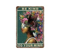 YYHMKBYY Plaque en métal vintage avec inscription « Be Kind To Your Mind » - Décoration murale fantaisie pour chambre à coucher, salon(30x40cm 12x16 inch-313