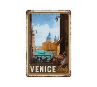 YYHMKBYY Plaque en métal vintage，Italie, Venise : La Dolce Vita，Vintage Art Sign Home Kitchen Bar Cafe Club Cave Décoration Tin Sign(30x40cm 12x16 inch-553