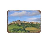 YYHMKBYY Plaque en métal vintage，La Ville de Saint Flour en Auvergne dans Le département du Cantal, France，Vintage Art Sign Home Kitchen Bar Cafe Club Cave Décoration Tin Sign(20x30cm 8x12 inch-313