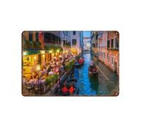 YYHMKBYY Plaque en métal vintage，Venise，pour cafés, bars, pubs, magasins, décoration murale amusante et rétro pour homme et femme(15x30cm 6x12 inch-262