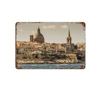 YYHMKBYY Plaque humoristique en métal,La Valetta, Malte,Décoration murale rétro pour maison, cuisine, salle à manger, bar, café, restaurant, club, grotte(30x40cm 12x16 inch-103