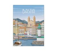 YYHMKBYY Puzzle en Papier Puzzle Jigsaw, Affiche de Voyage Vintage de Bastia Corse France, Classic Creative Classic 1000 Pièces, Puzzles d'art Couleur (50x70cm) - BN90