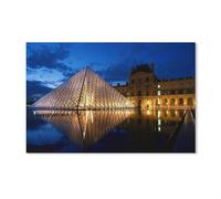 YYHMKBYY，Puzzles pour Adultes 1000 Pièces，Vue Nocturne de la Pyramide du Louvre à Paris，Décompression Amusant Puzzle Intellectuel Jeu De Puzzle Jouets Cadeau pour Adultes Enfants Familles-C30
