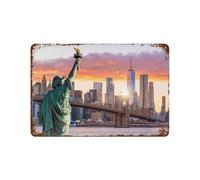 YYHMKBYY Signe Métal Vintage，New York，Rétro Peinture Plaque Signe En Fer Décor Mural Art Mural Suspendu Pour Salon Maison Café Décoration Noël Cadeau(15x30cm 6x12 inch-10