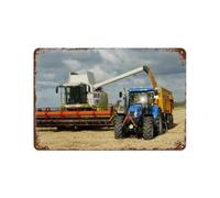 YYHMKBYY Tracteur Et Moissonneuse，Vintage Métal Étain Signe Rétro Fer Affiche Peinture pour la Maison Bar Café Cuisine Restaurant Décoration Murale(15x30cm 6x12 inch-355
