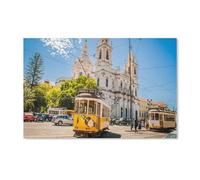 YYHMKBYY Tramway Jaune 28 dans Les Rues de Lisbonne, Portugal,5d Diamant Painting,Diamond Painting,Point De Croix Broderie Diamond Painting Kits Maison Décoration Murale(50x60cm)-A100